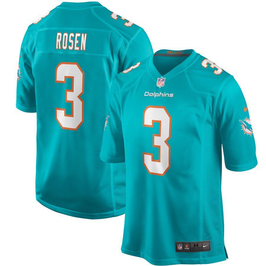 Men Miami Dolphins 3 Josh Rosen Nike Green Game NFL Jersey
